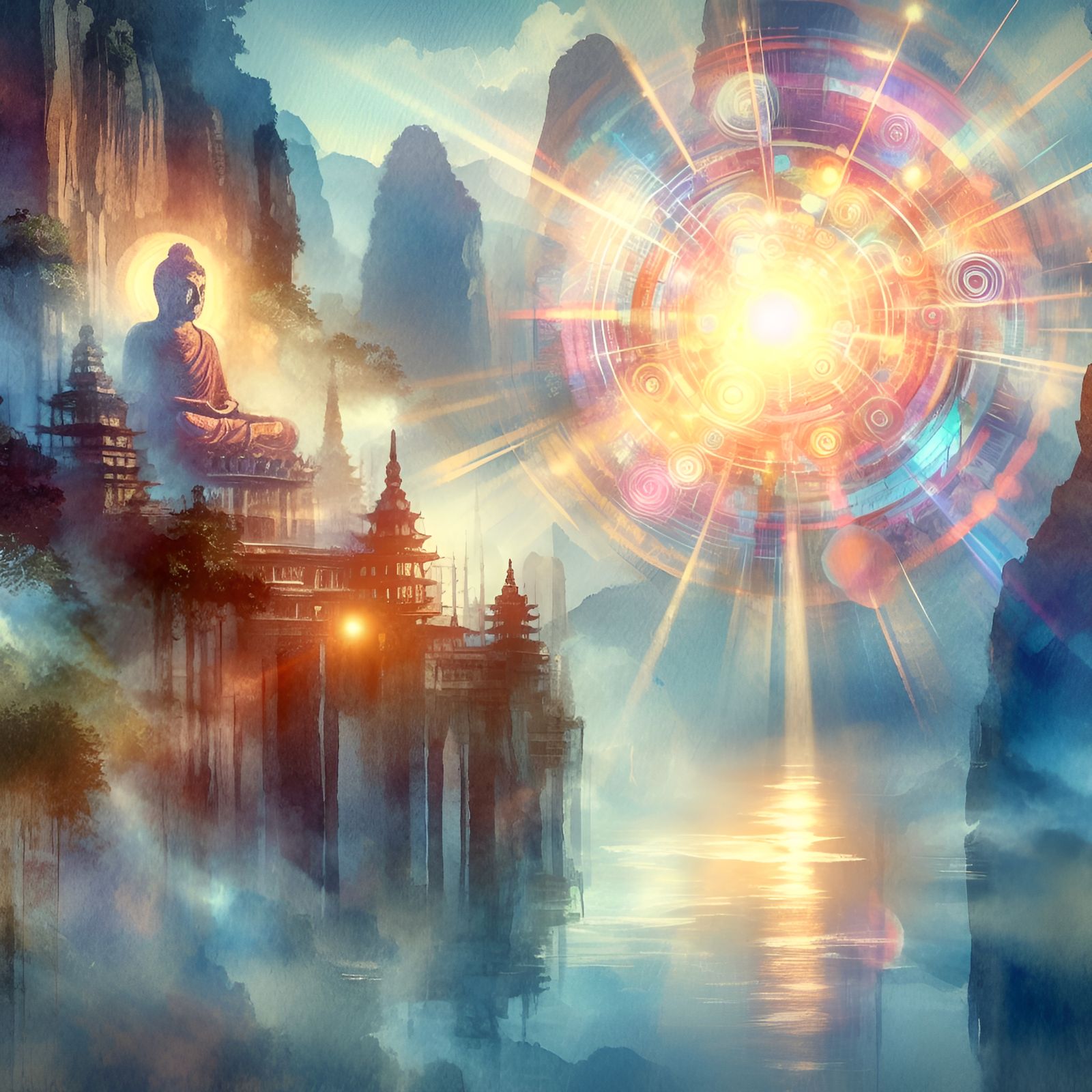 Misty Temple Hop  (re-visit, Dall-E-3,  26dec23)