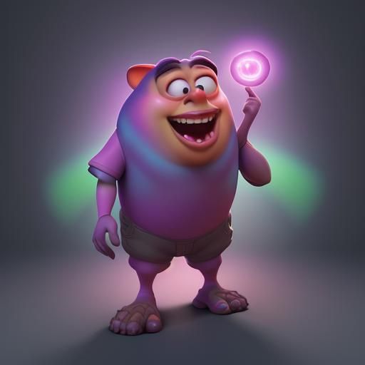 Pixar-Style 3D Animation with Gradient Background