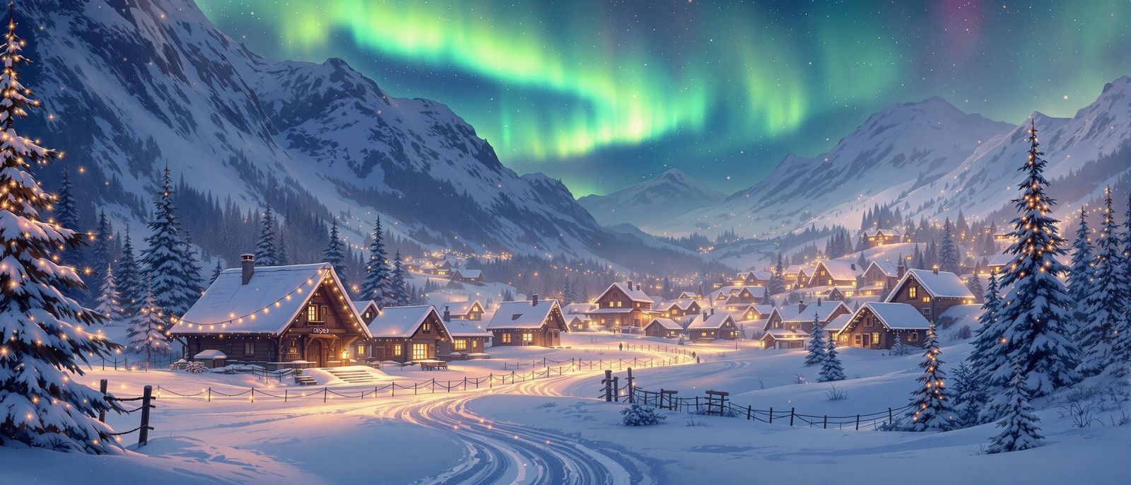 Advent lights winter village
