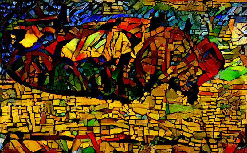 Floating mosaic art island on Mars