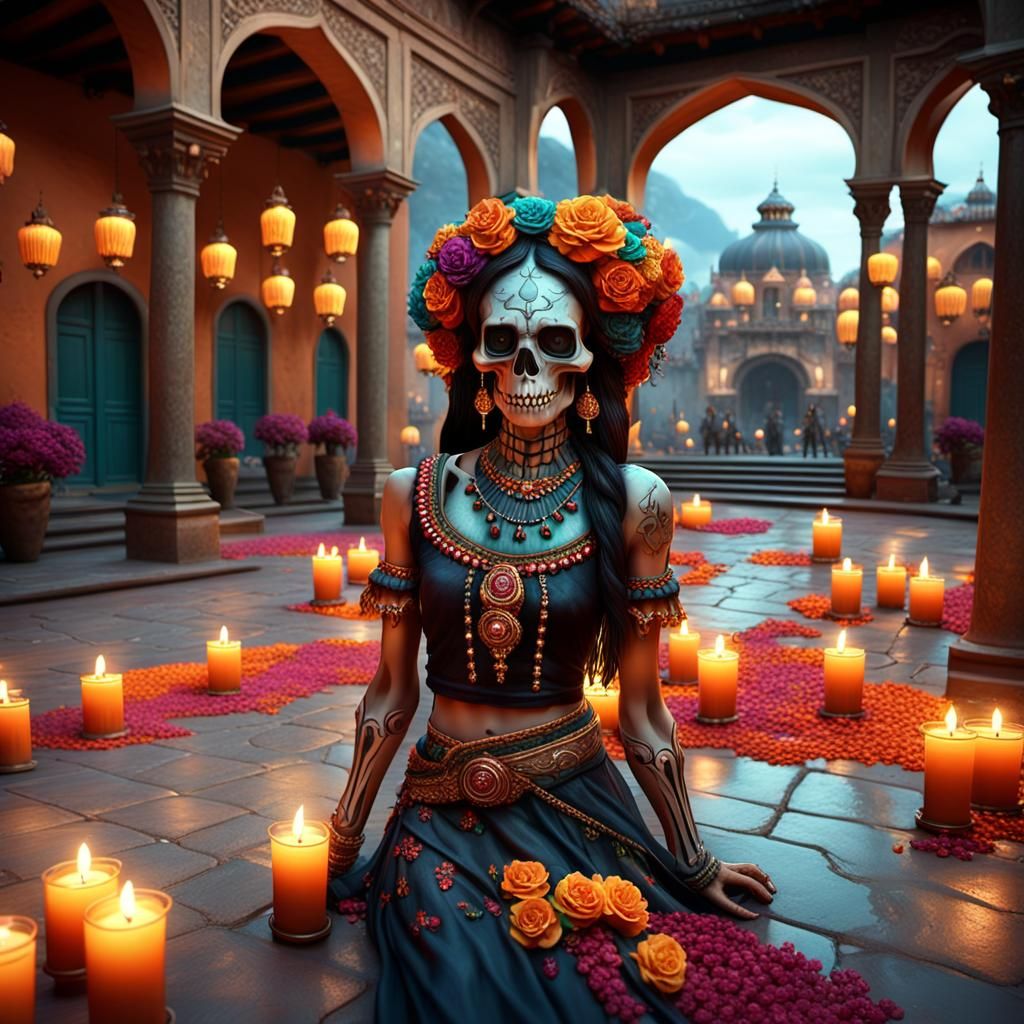 Day of the Dead Celebration in Ornate Plaza