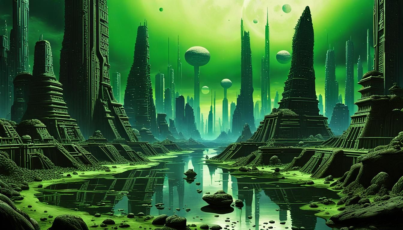 Alien Mega City - AI Generated Artwork - NightCafe Creator