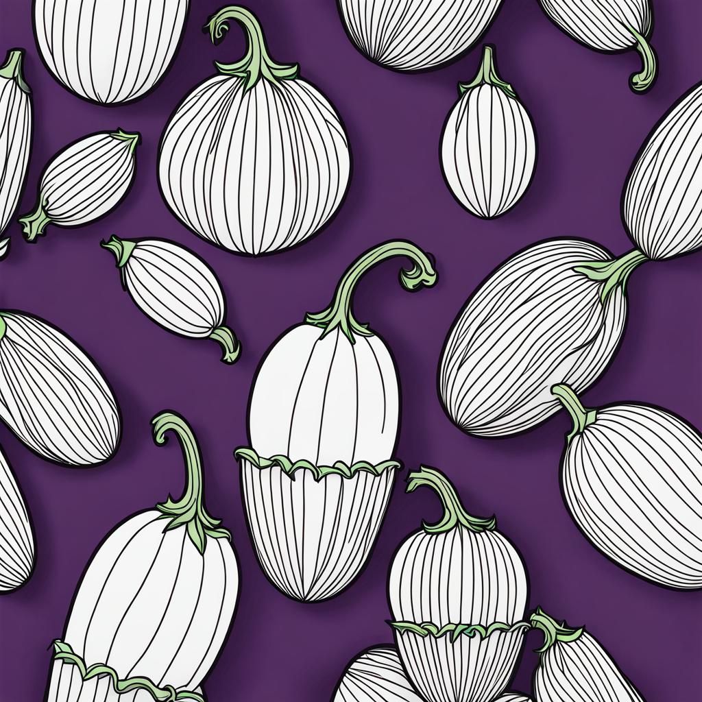 Line art eggplants