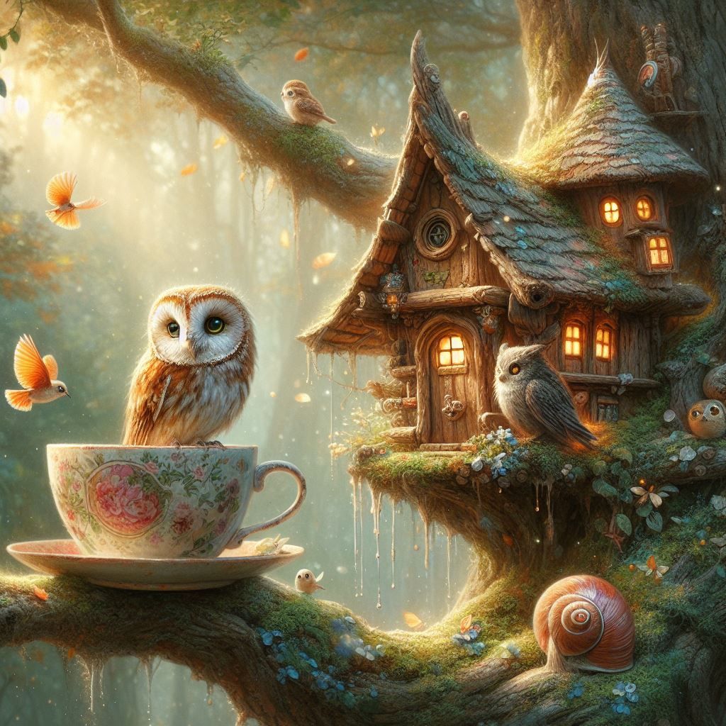An owl. A teacup. A treehouse.