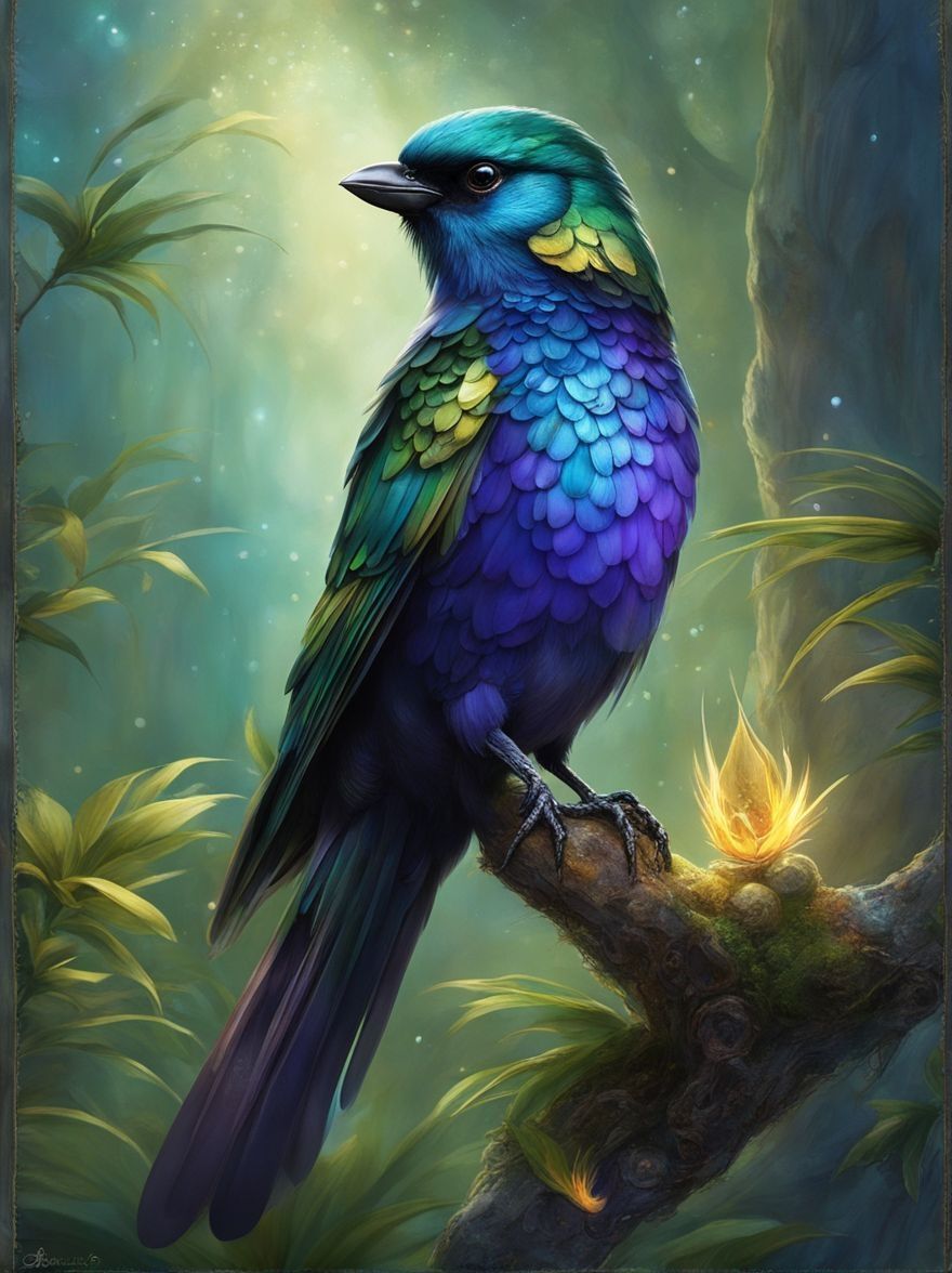 Fancy Blue and Purple Bird 2