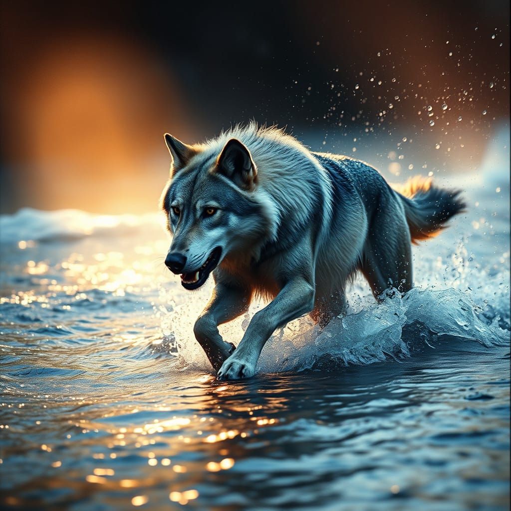 Running wolf