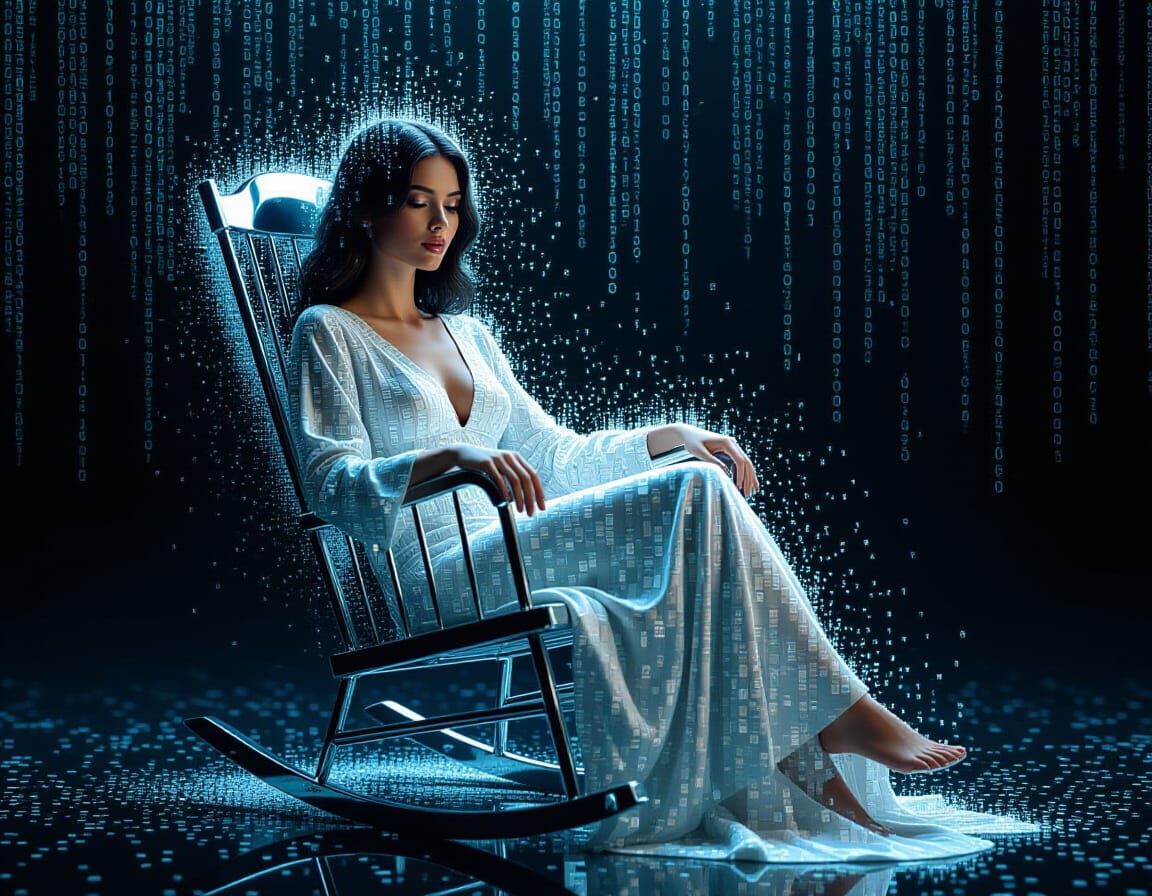 Digital Glitch Rocking Chair  by @undefined