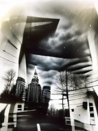 Ominous black and white pinhole photography