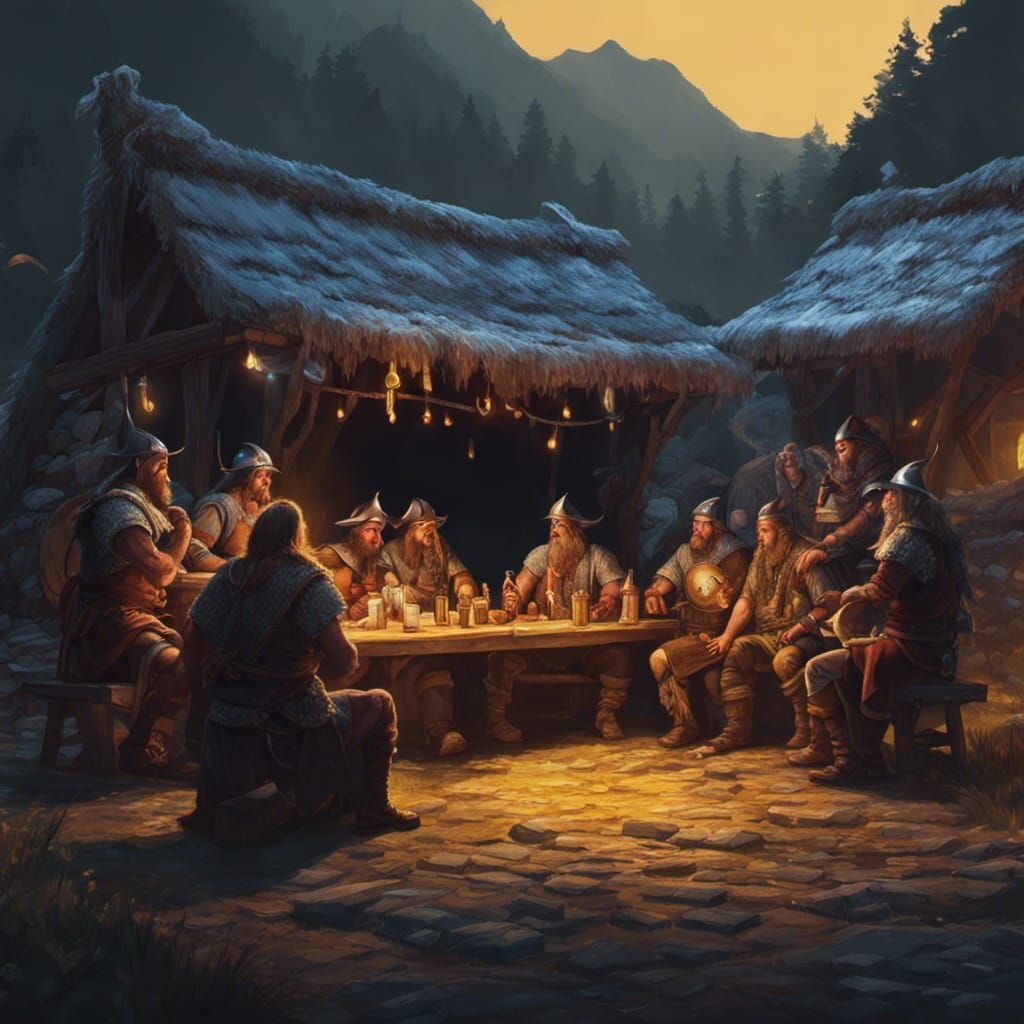 Vikings Having a Beer Break - AI Generated Artwork - NightCafe Creator