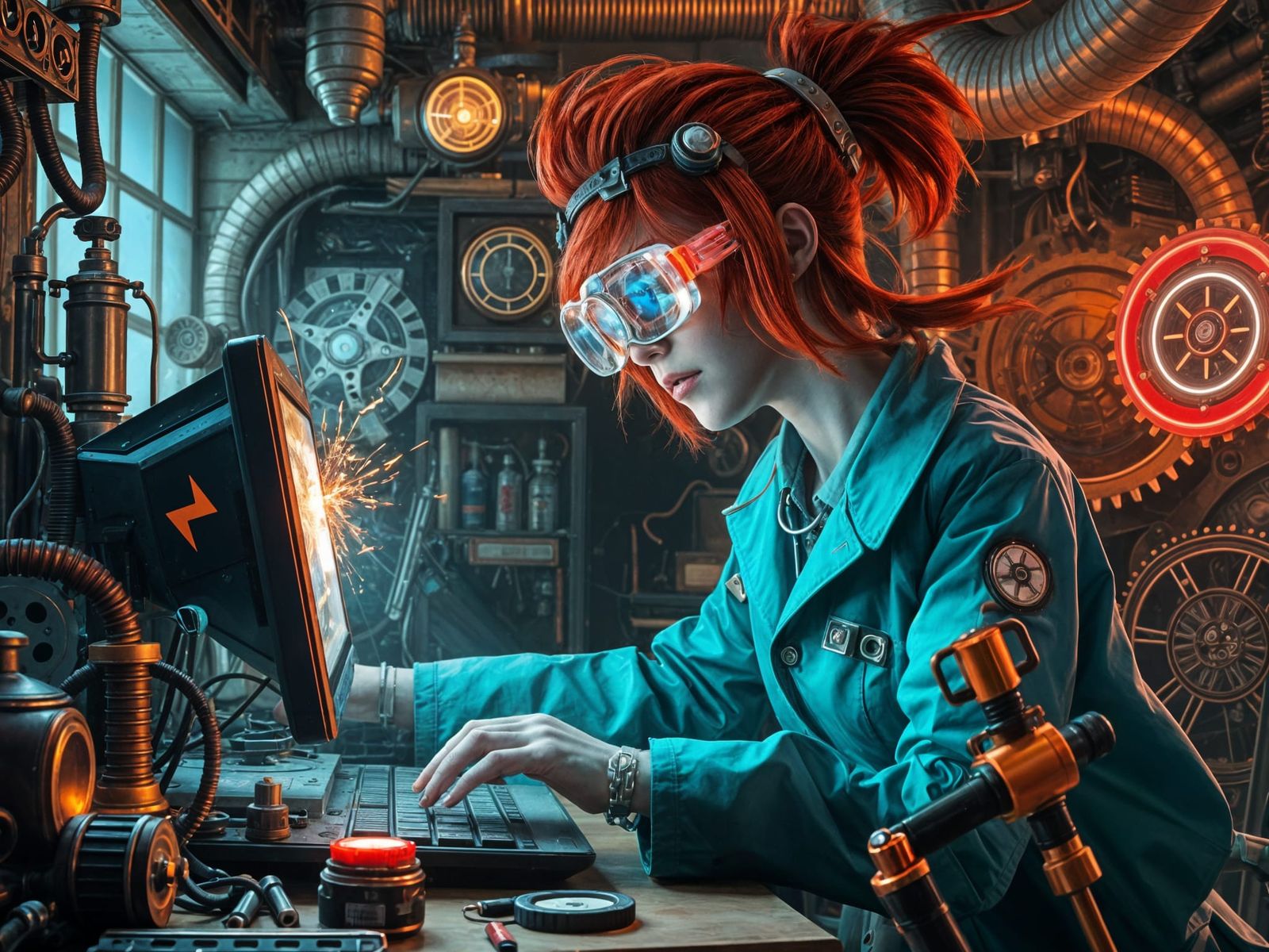 1825: Inventors at Work, creating the first AI glasses  by @Lisi