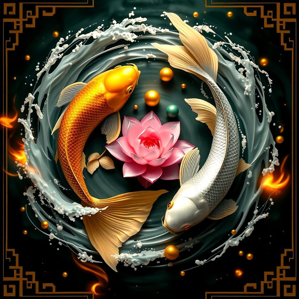 The lotus blooms in the eternal flow of the Piscean Zodiac  by @fredexteam