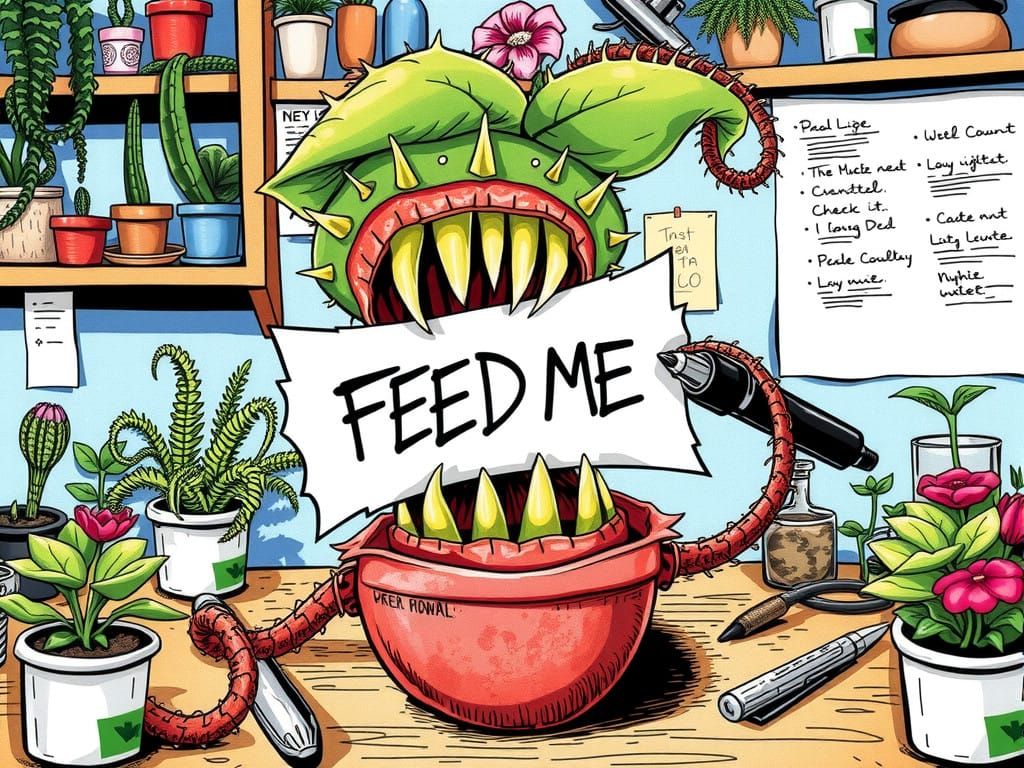 Comic Book Style Botanical Nightmare Unfolds