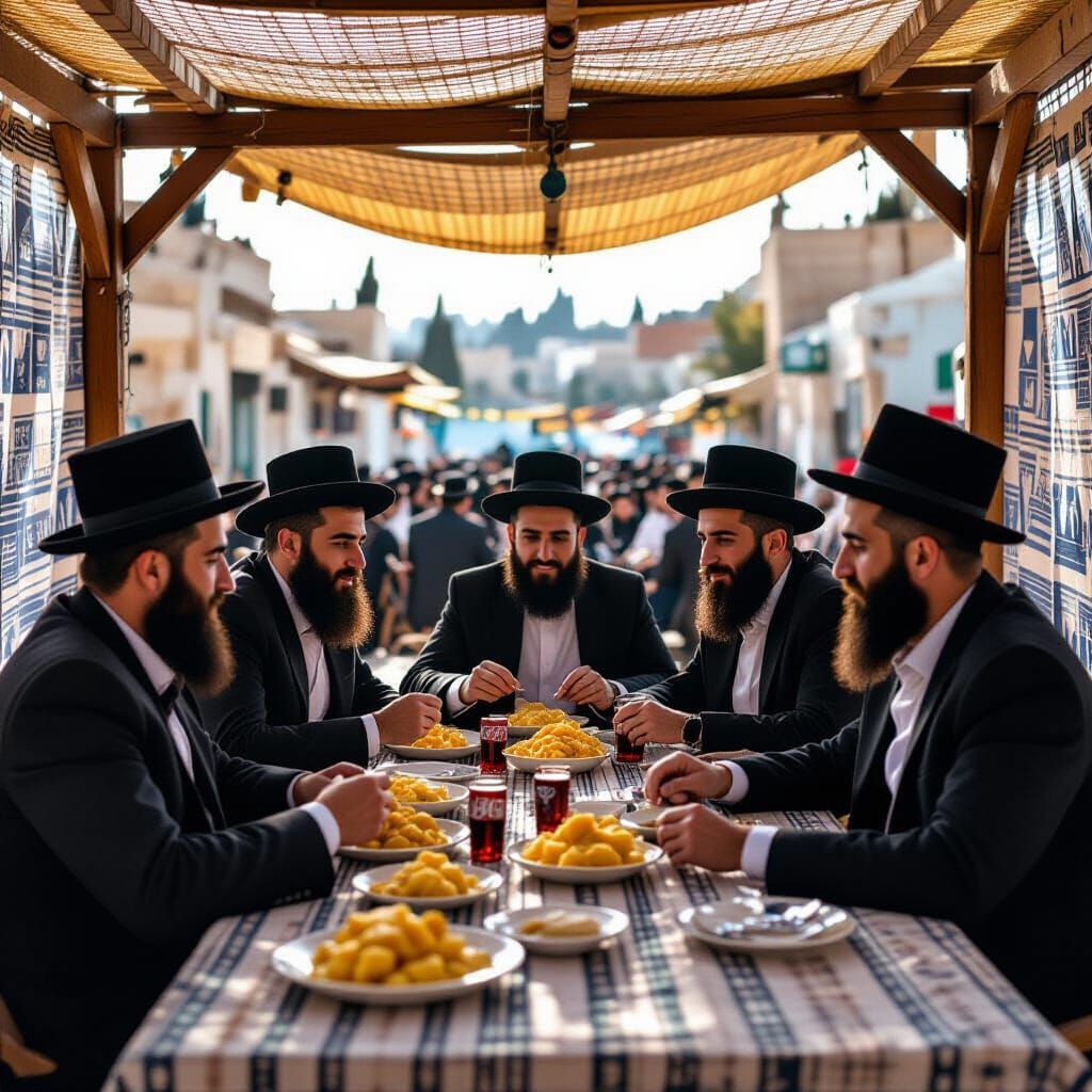 Five Men in Sukkah, Toldot Aharon Style
