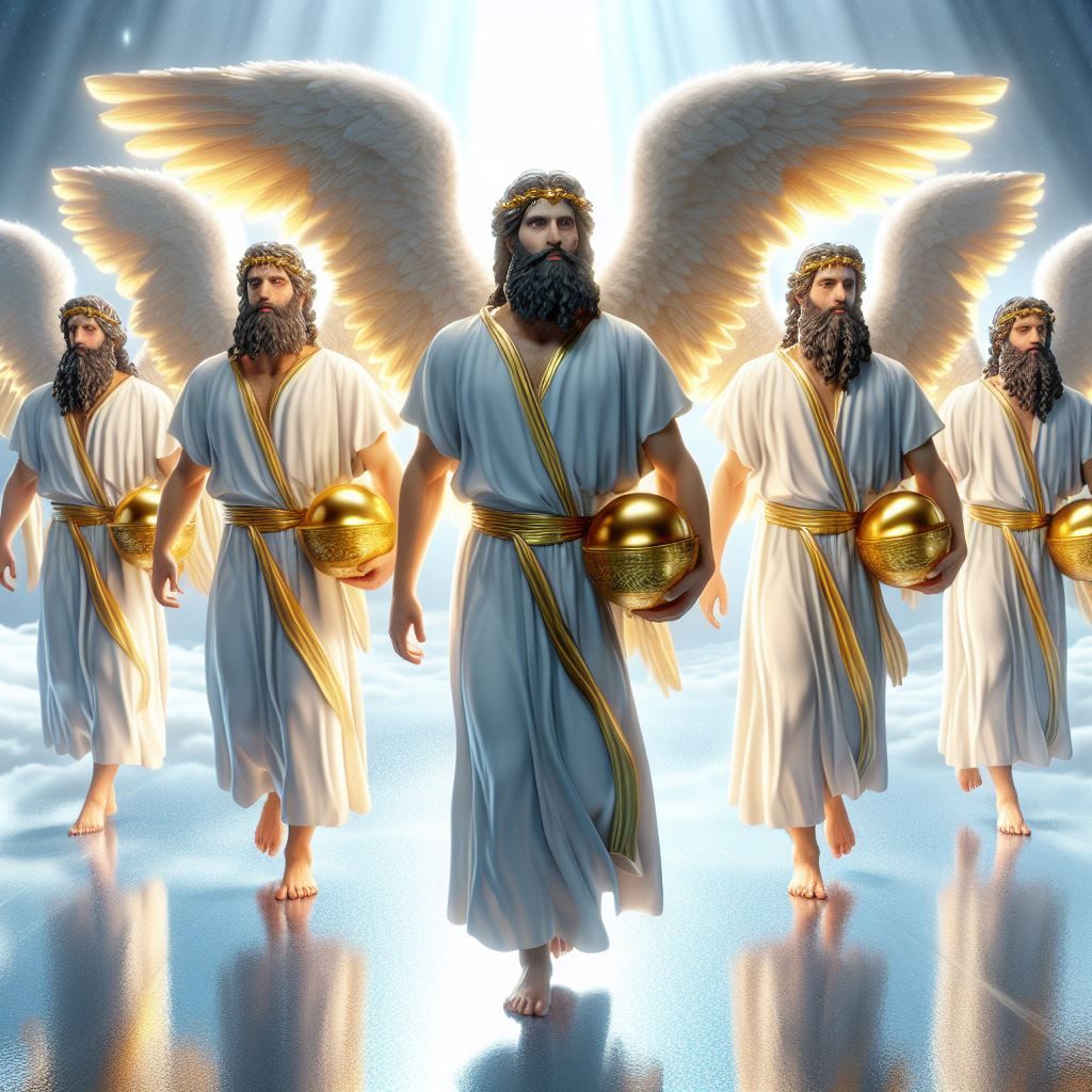 Revelation 16: 7 angels with golden bowls - AI Generated Artwork ...