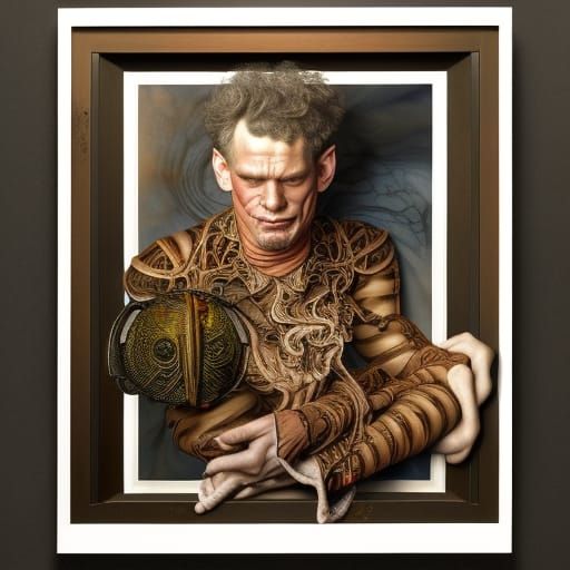 Detailed Portrait in Hypermaximalist Watercolor Style