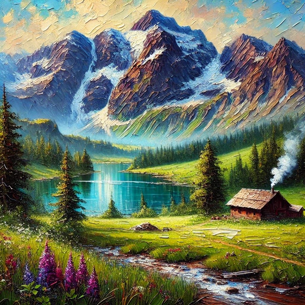 Lake in the Alps  by @D