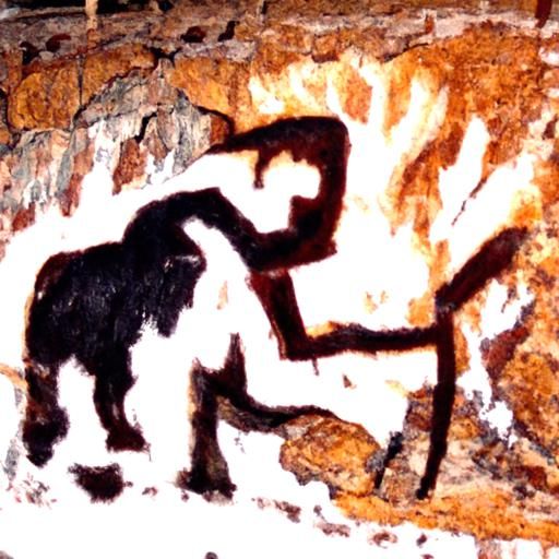 Man Defeating A Mammoth In Cavepainting Style AI Generated Artwork   OjB9tl1wxONd5RWN1au5 