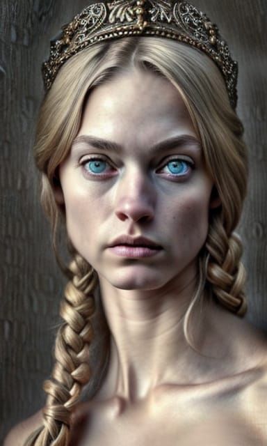 Medieval Princess Portrait in Hyperrealistic Style