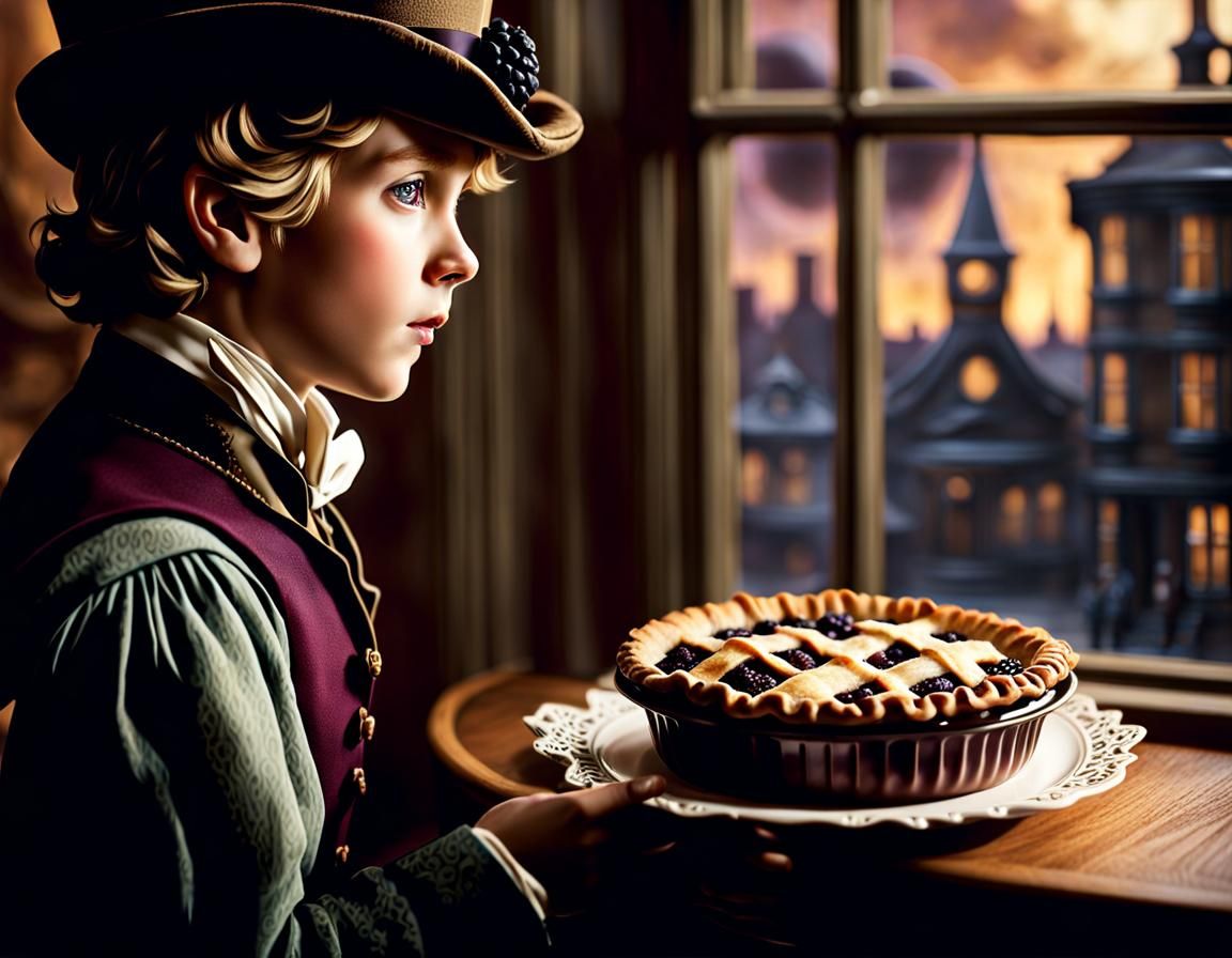 Victorian boy with a blackberry pie - no. 3