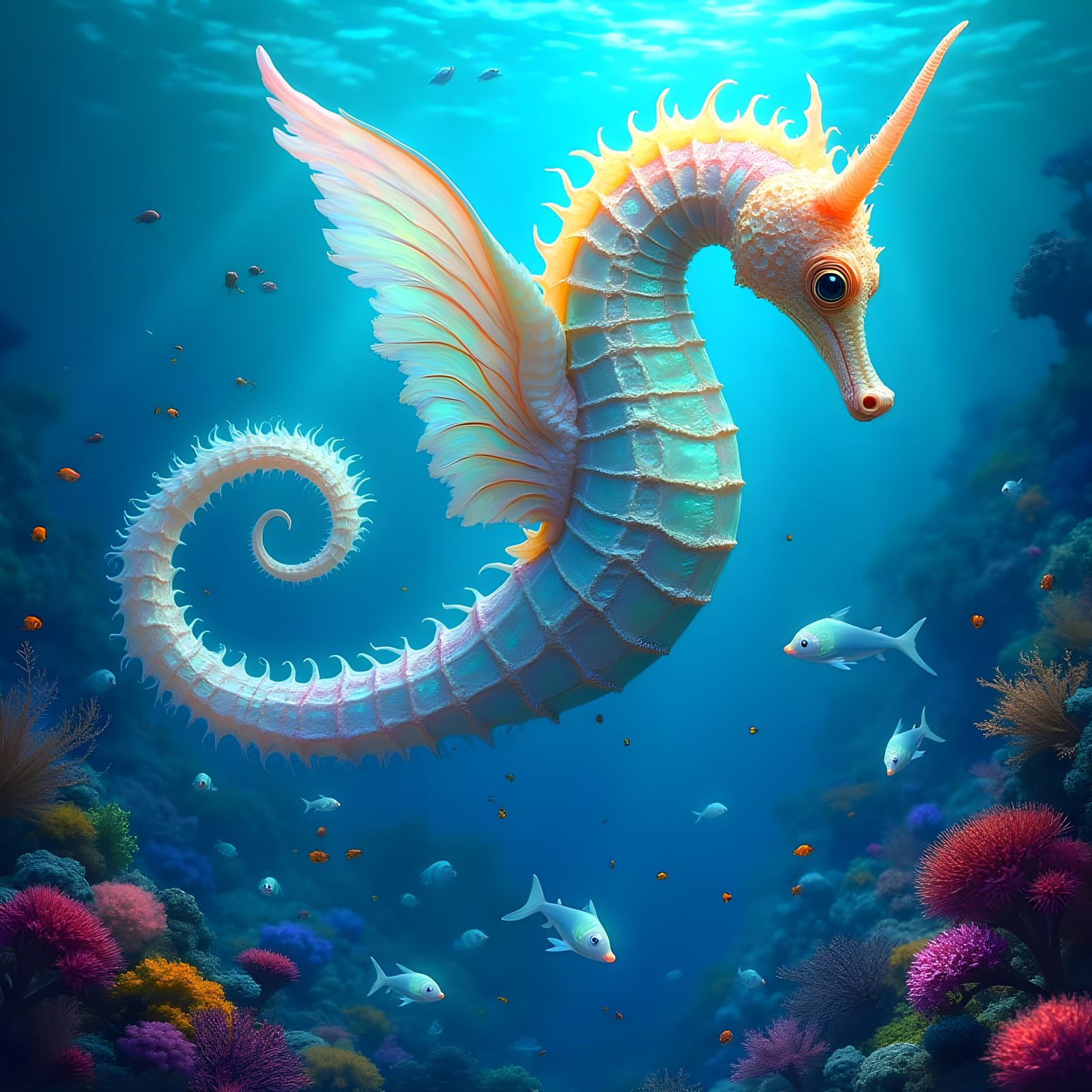 Unicorn Seahorse  by @Gary Murakami