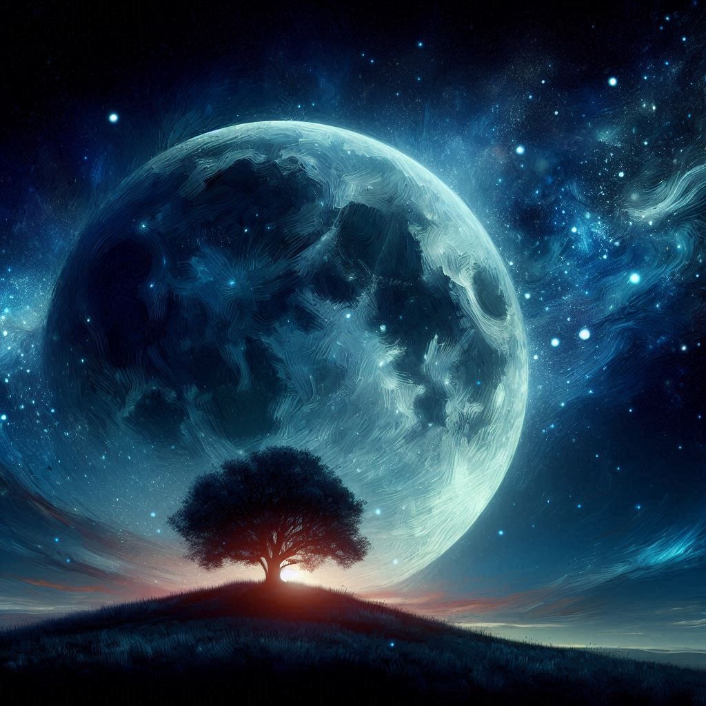 Tree under the moon