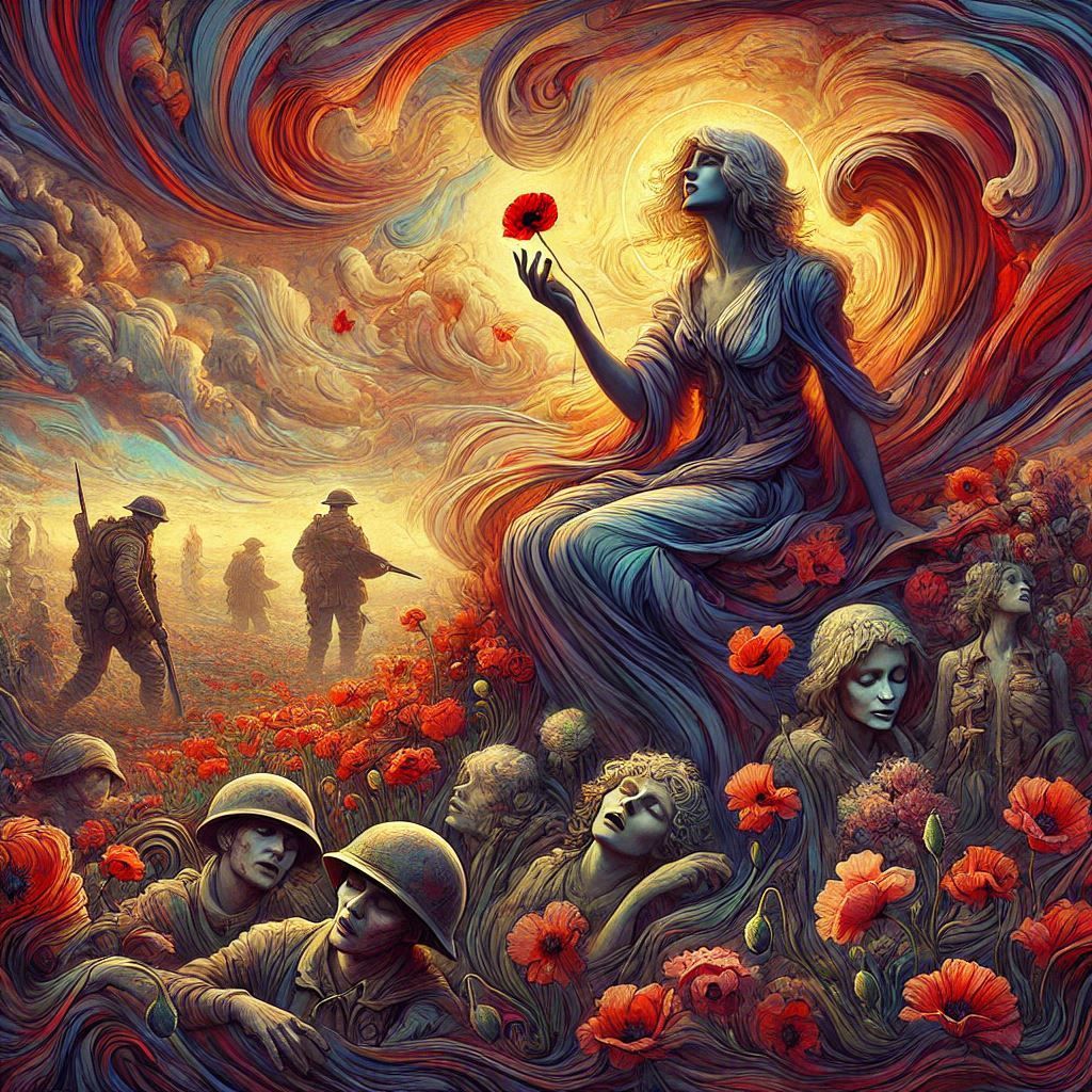 The poppies bloom, the flags are flown, For warriors lost, for battles known. But in the quiet, in the shade, The voices...