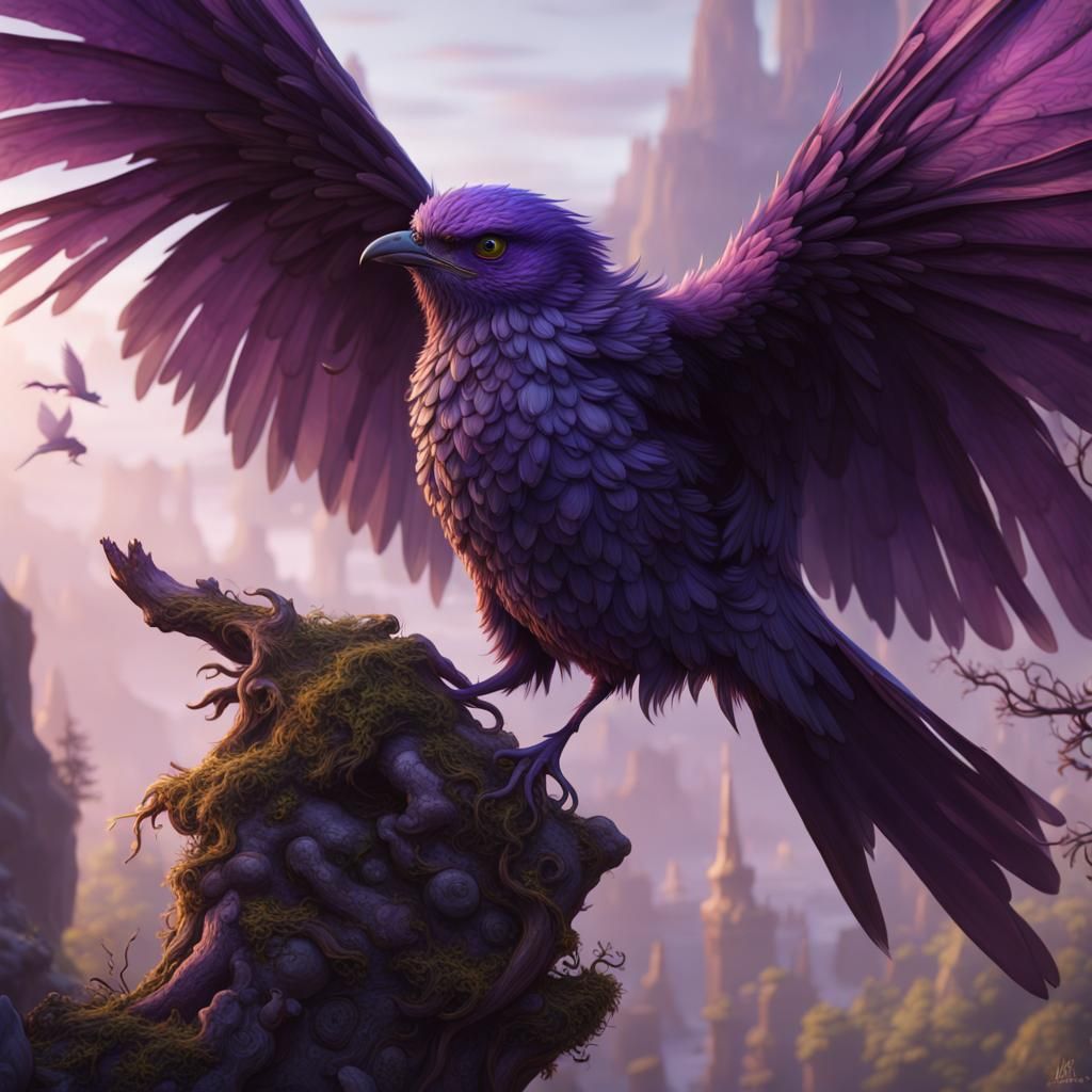 purple bird