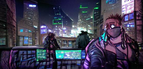 Wondering in the Cyberpunk City with blade at night