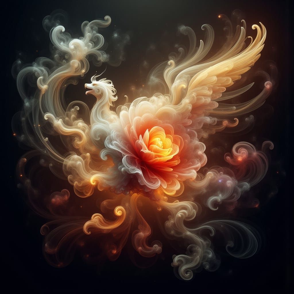 Celestial Sphere with Rose in Dark Fantasy Style