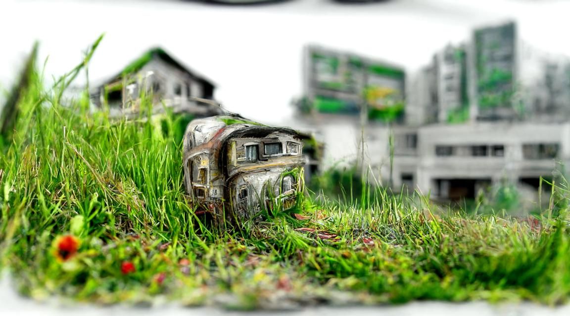 An overgrown town lost to time.