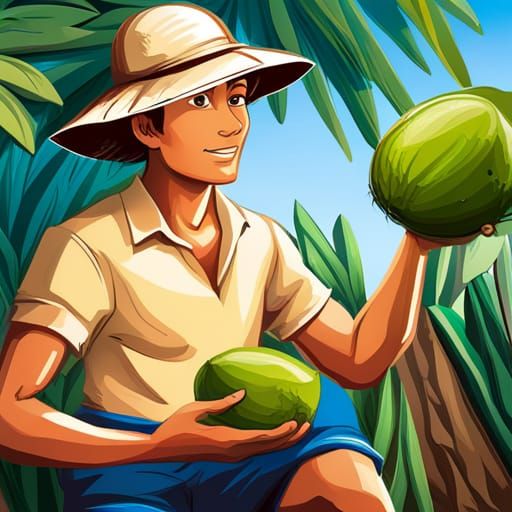 It's the coco fruit of the coco tree, in the coco palm famil...