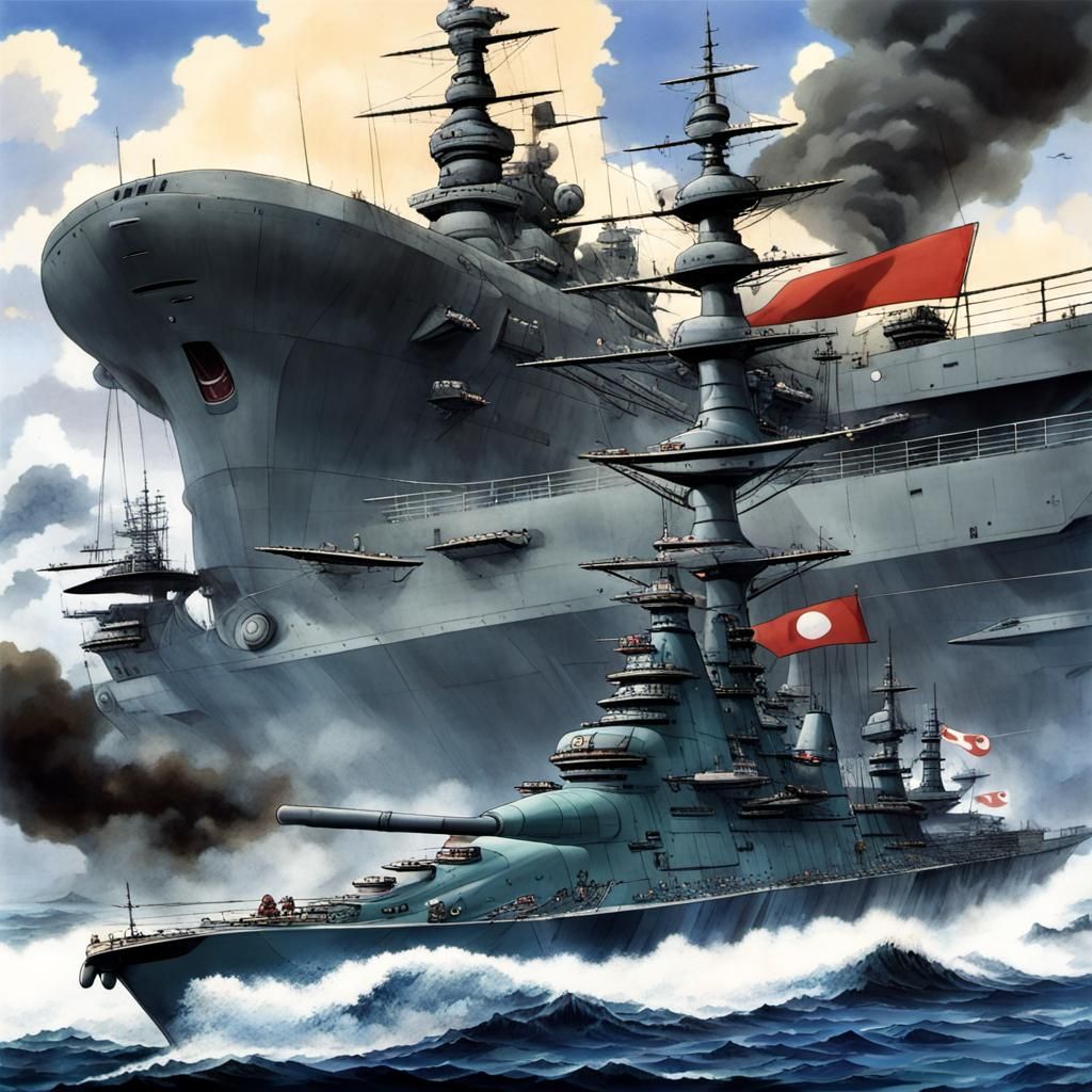 Anime battleship Yamato - AI Generated Artwork - NightCafe Creator