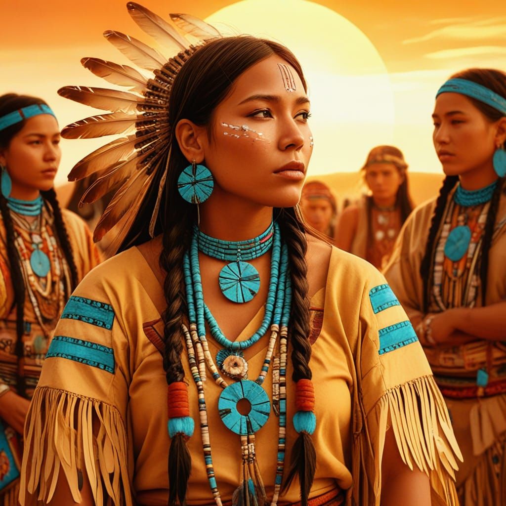 A Medicine Woman Wears Her Traditional Turquoise Jewelry   by @Apparition