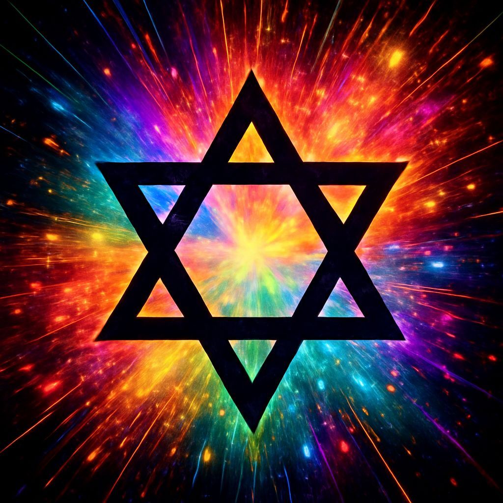 Star of David with Explosive Colorful Background
