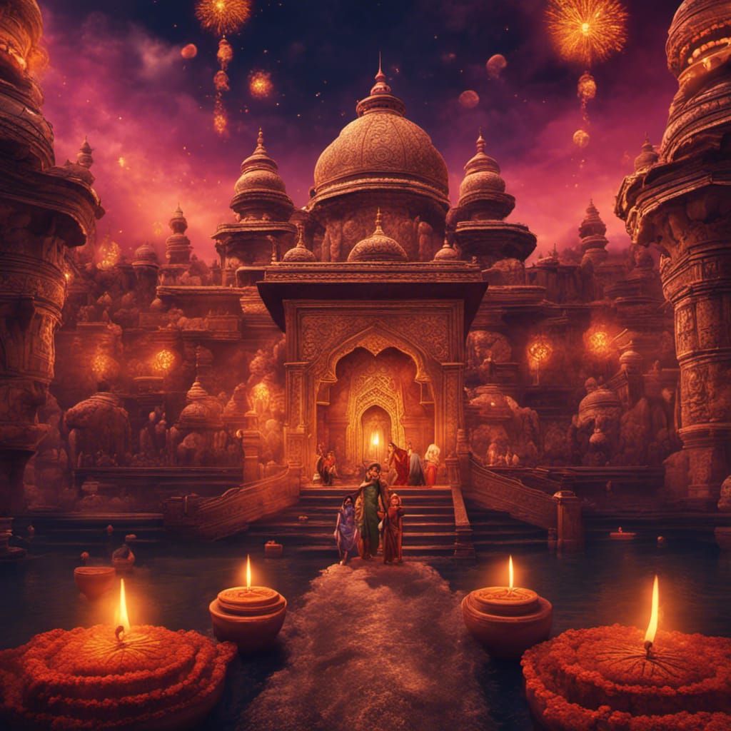 Indian Culture of Festival of Diwali hyper Releastic Photo