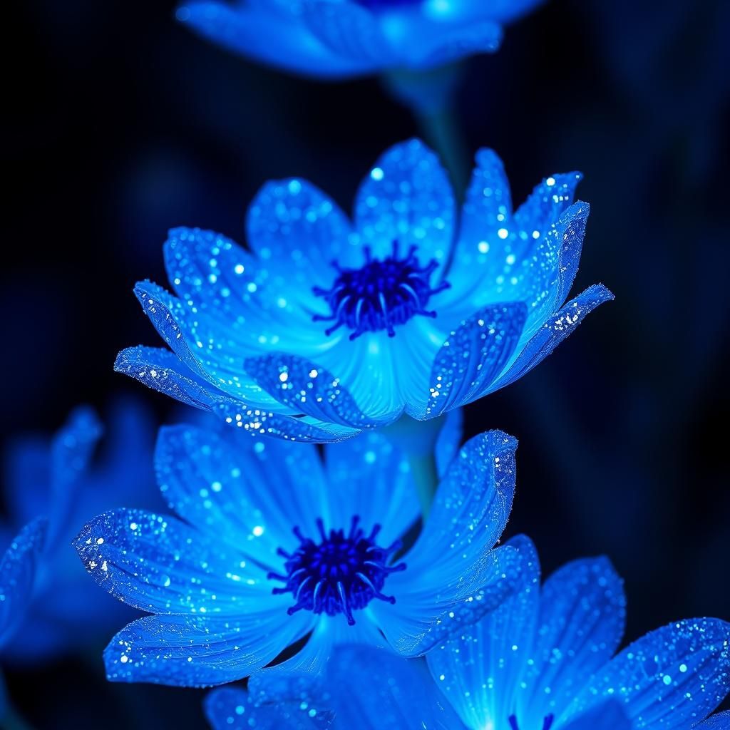 bioluminescent cornflowers   by @Bubble Tea