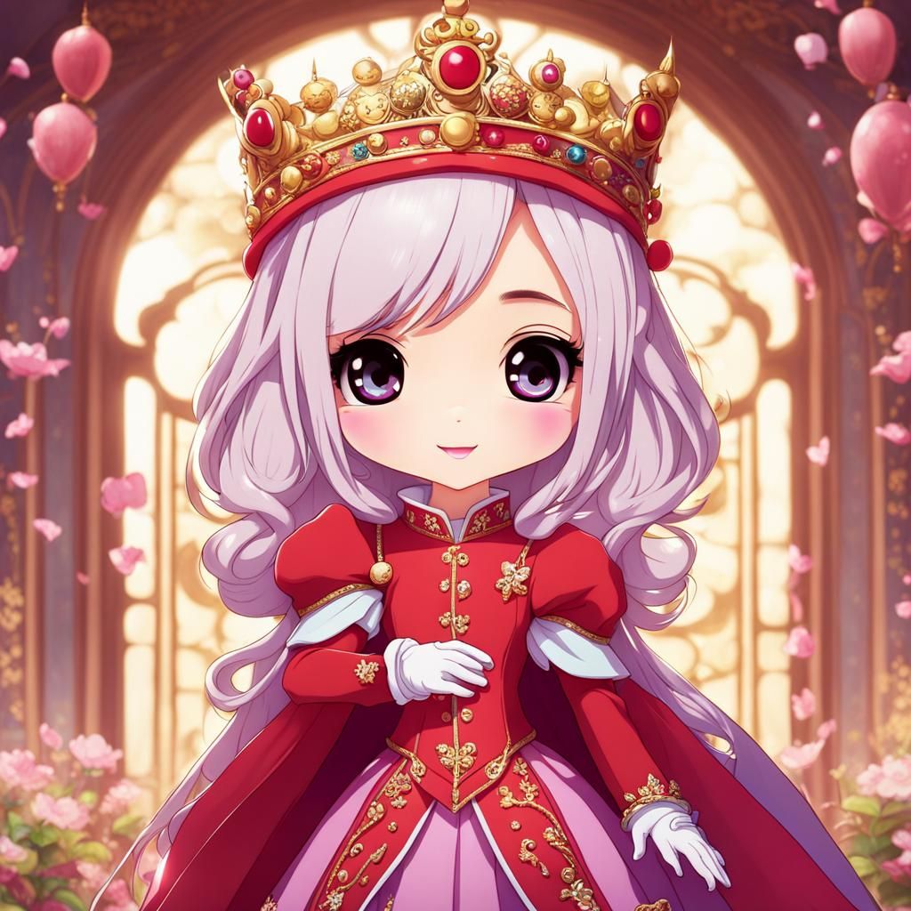 Queen, Kawaii, anime, chibi, disney, cartoon - AI Generated Artwork -  NightCafe Creator