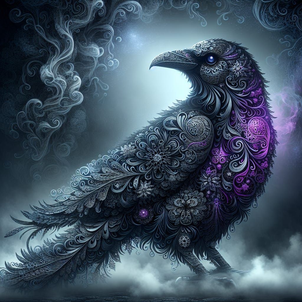 Magical Raven  by @Lilsilverfish