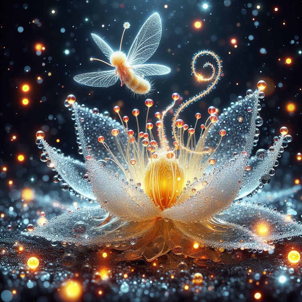 Little fairy dancing on a flower