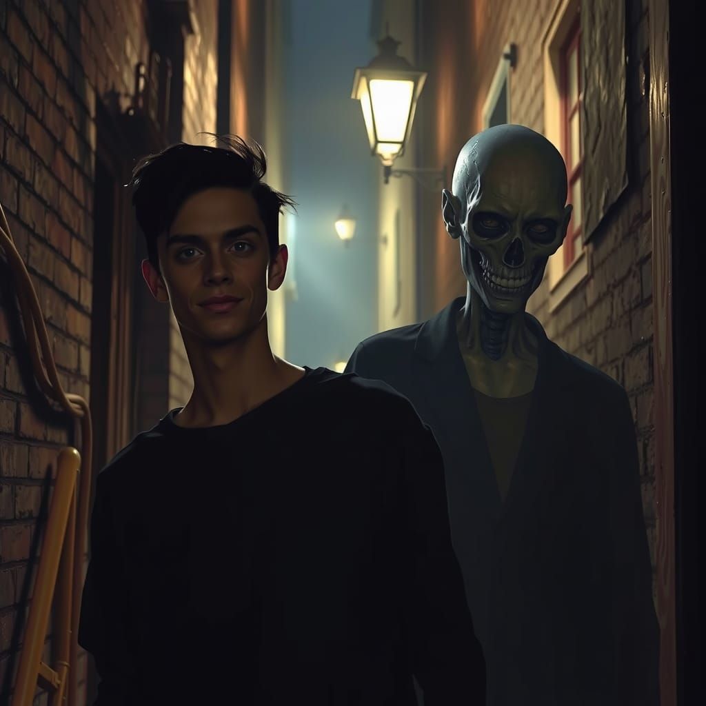 An interesting person with their doppleganger