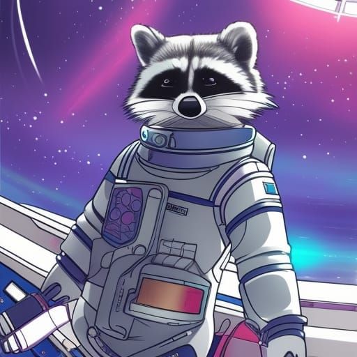 A Raccoon in Space - AI Generated Artwork - NightCafe Creator