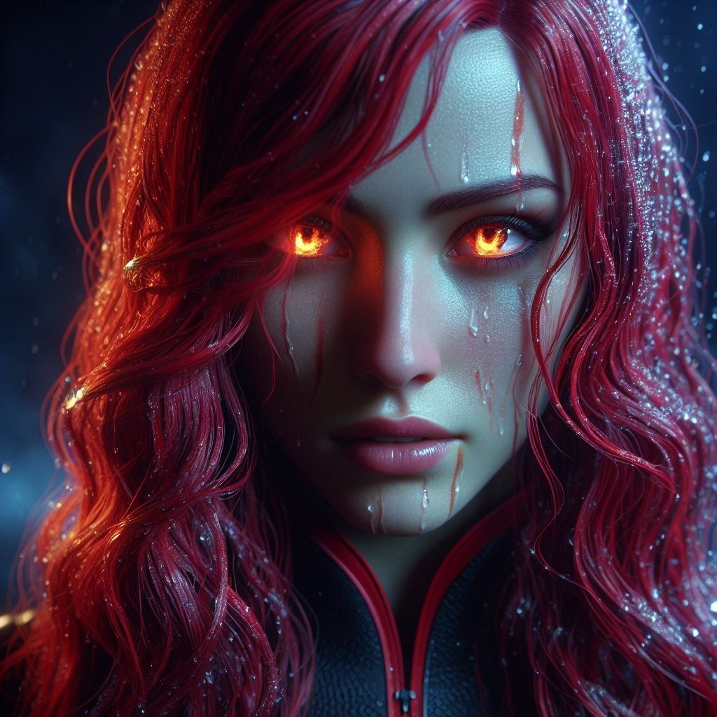 Jean Grey in the rain