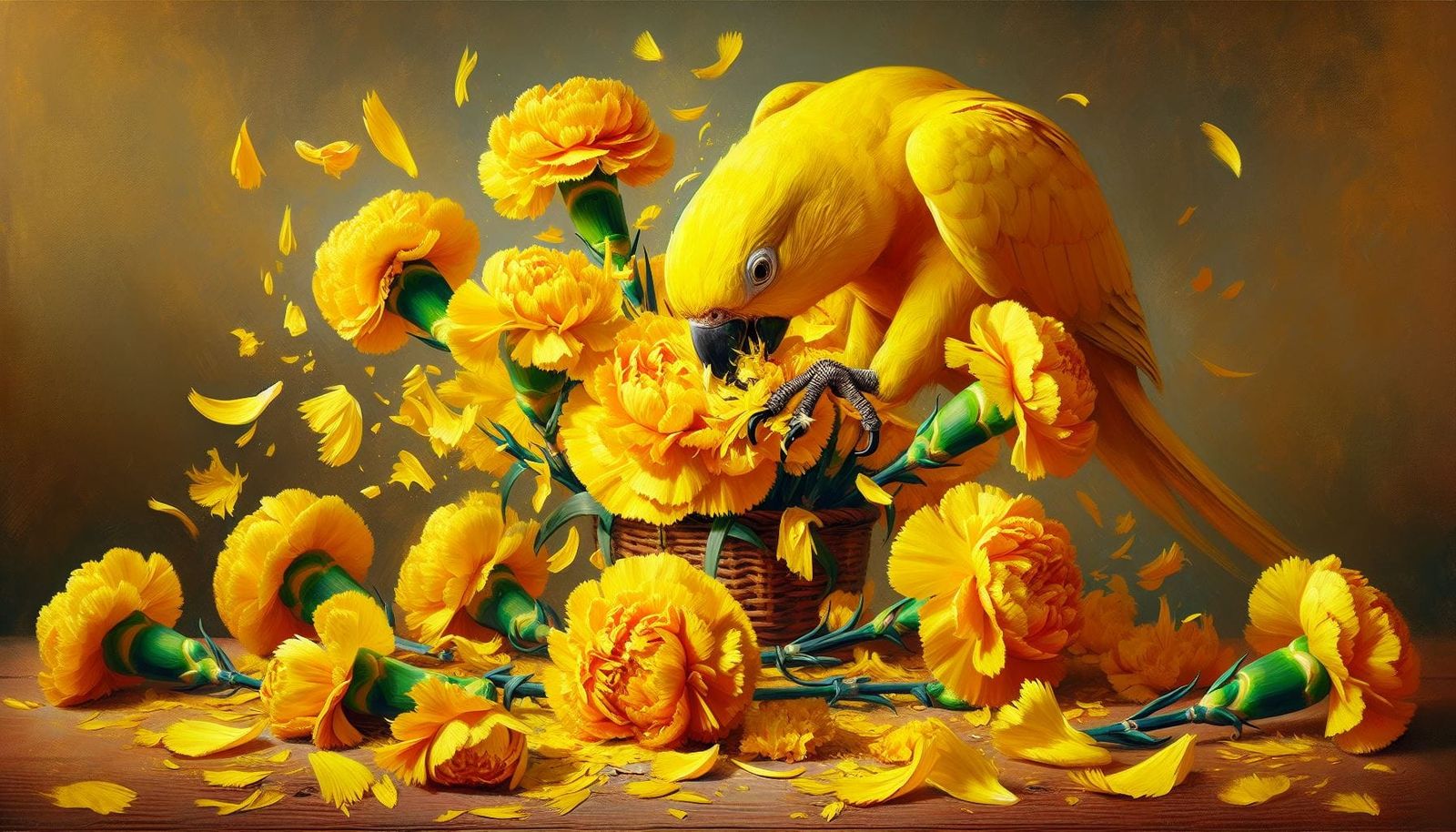 Floral rearrangement - Flower plus parrot