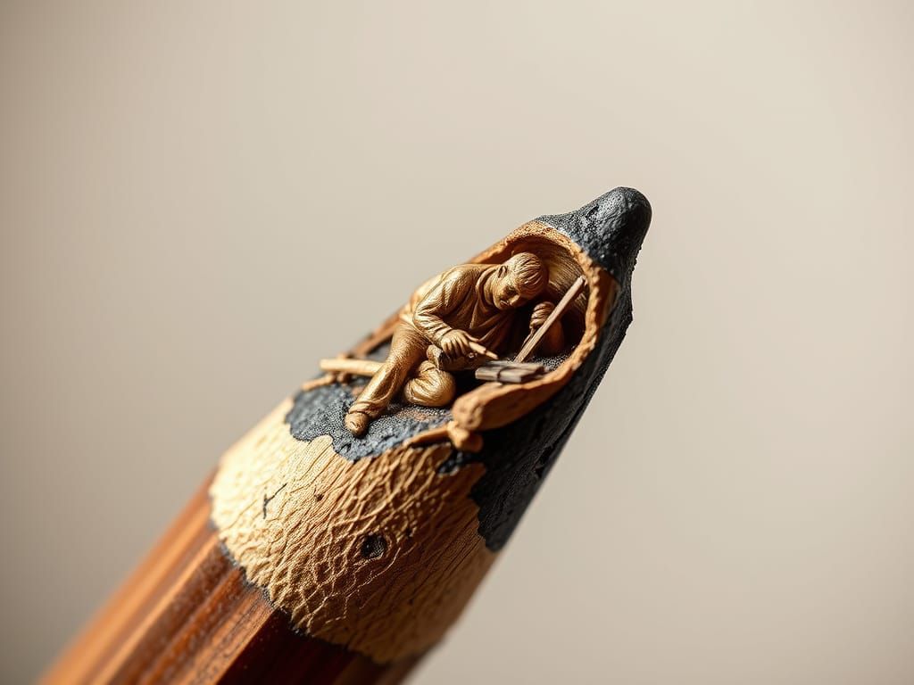 The tip of my pencil