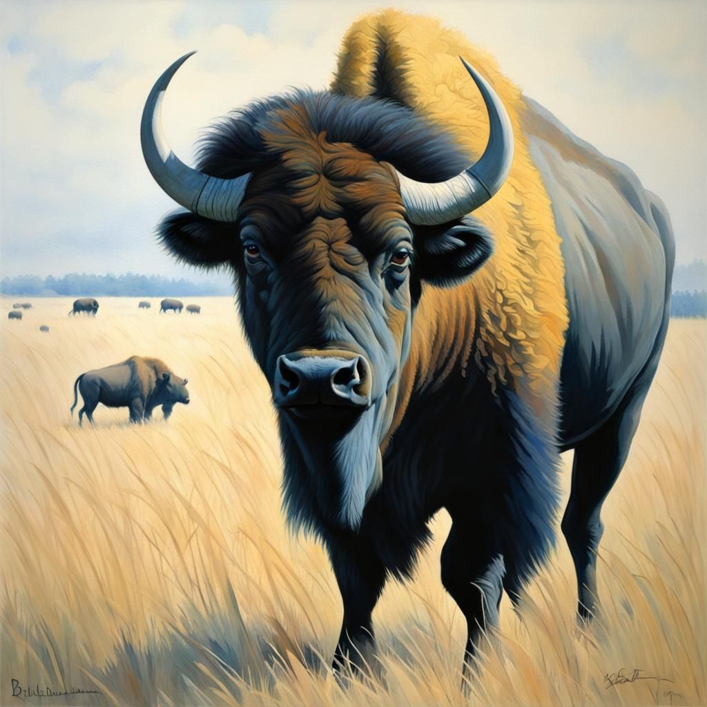 Buffalo By Robert Bateman AI Generated Artwork NightCafe Creator   OmFm3CklJQAwa2CHdqXo  1  Qoxh6 