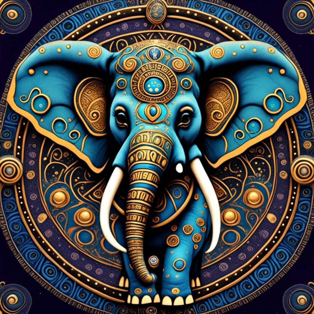 <lora:Hexen Hollow:1.0> Beautiful geometric highly detailed ornate mandala of an elephant 