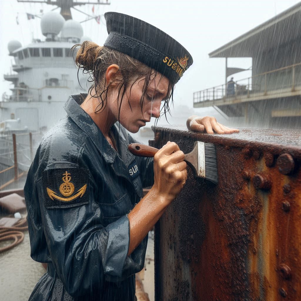 A futile rust removal attempt - Australian Navy (4)