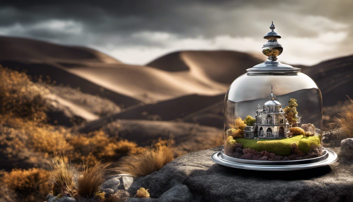 cloche containing a little ecosystem 022
