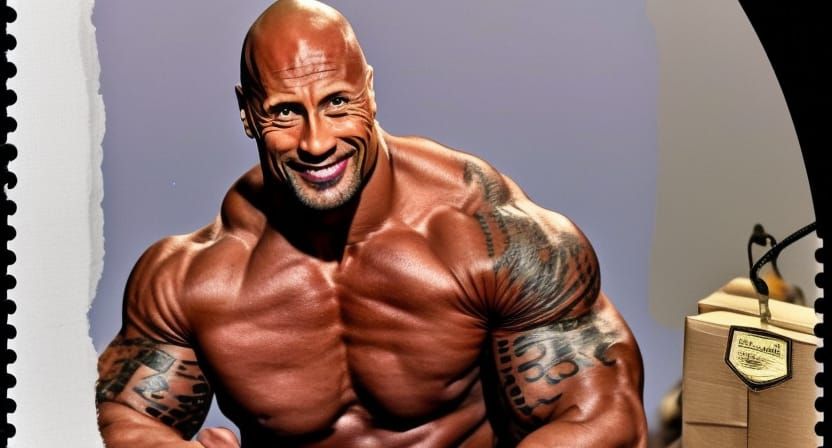 dwayne johnson wrestling a rock, Stable Diffusion