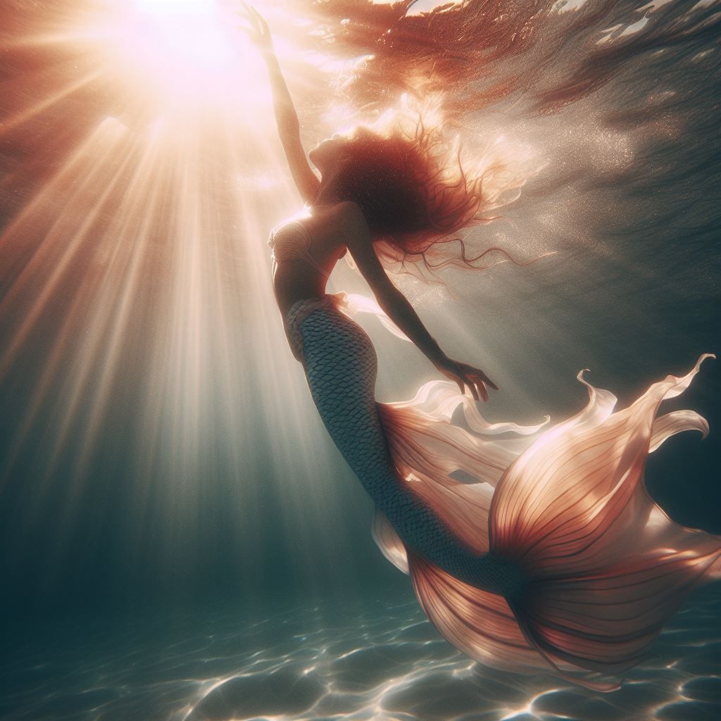 Mermaid reaching for the sun